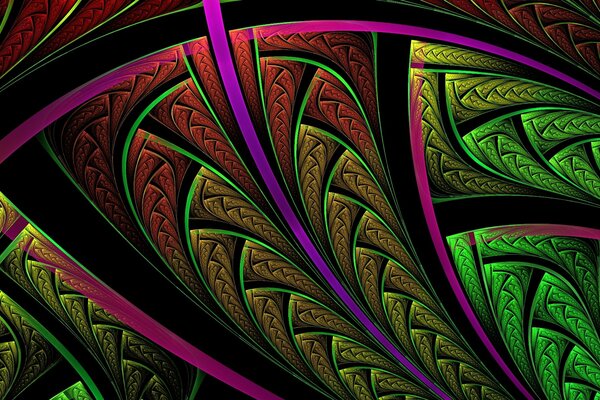 Frattali multicolori a forma di foglioline