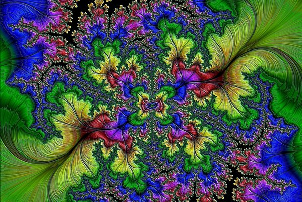 Abstract pattern by the type of leaves multicolored