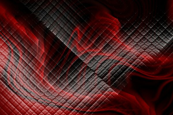 A variety of bends and shapes. Black and red abstraction