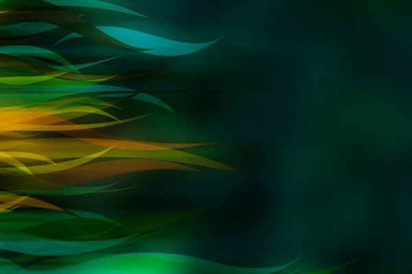 Rays of leaves in the color of living