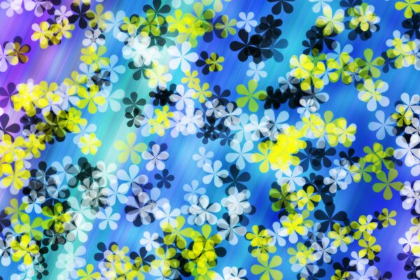 Background with yellow-blue flowers