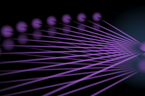 Linien, die sich vom Boden in einem violetten Farbton widerspiegeln
