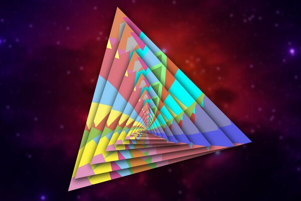 A multicolored triangle represents infinity