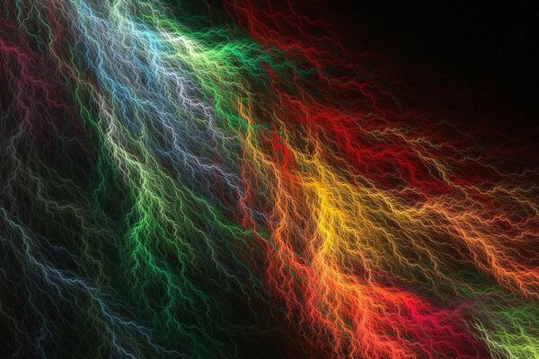 Color abstraction on a black background