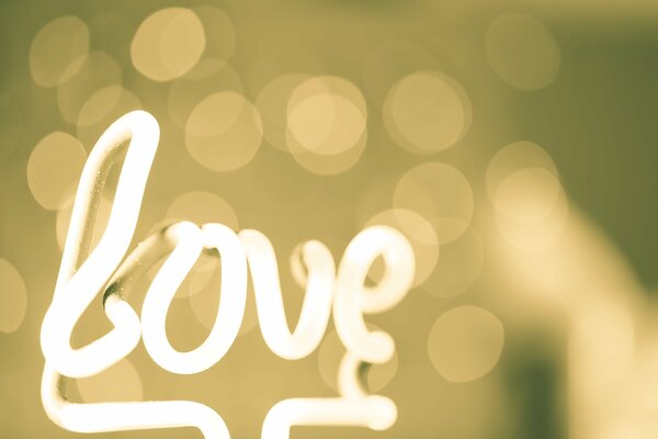 Abstraktion Schild mit dem Wort Liebe