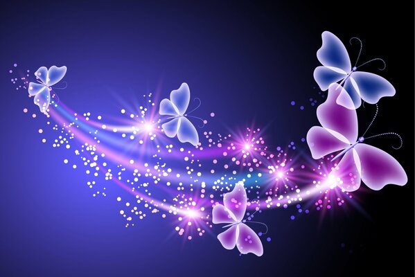 Astrazione con farfalle colorate