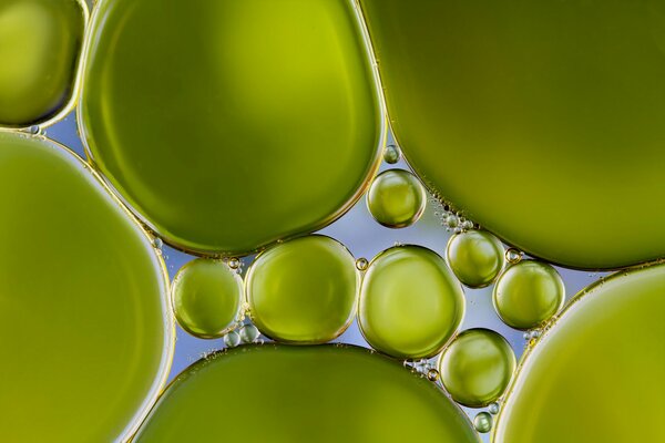 Gouttes de couleur olive dans l eau