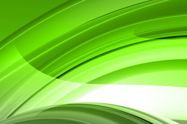 Lines and arcs of green light
