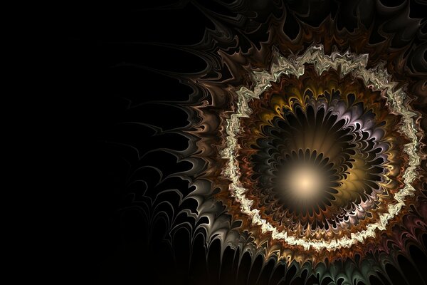 Pattern of distortion of color fractal circles