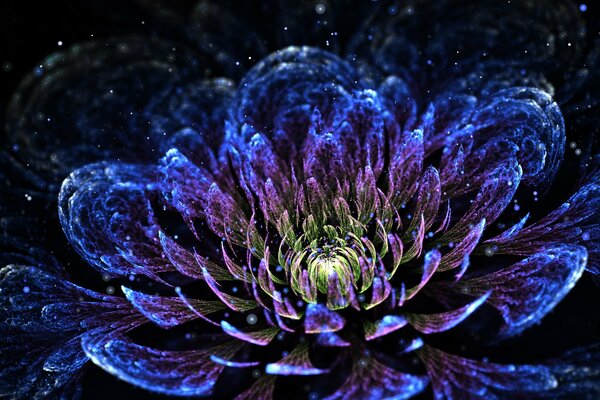 Pétales de chrysanthème abstraits au format 3D