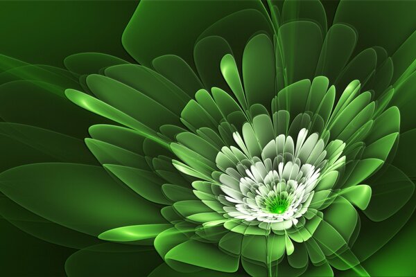 Beautiful flower with green petals