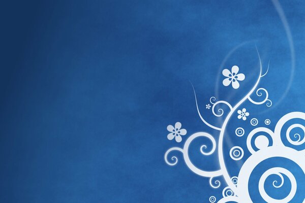 Patrones blancos sobre fondo azul