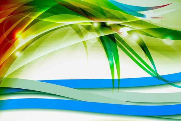 Feuilles de la plante avec des bandes de couleur bleue et verte
