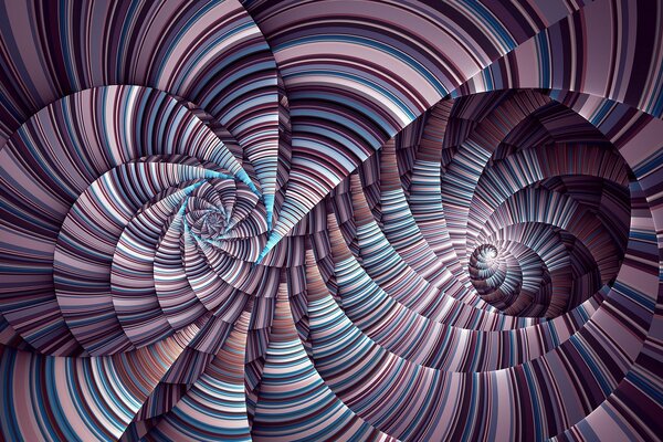 Espirales de rayas y líneas multicolores