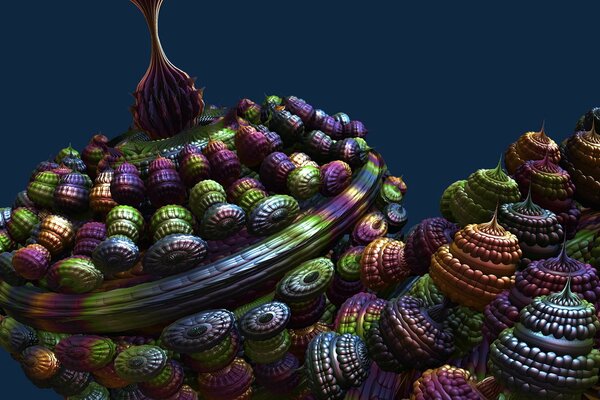 Abstraction dans les tons bleus, verts et violets