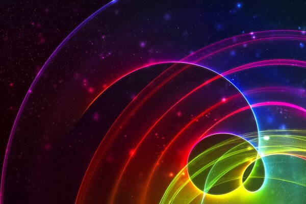 Luces multicolores en el espacio negro