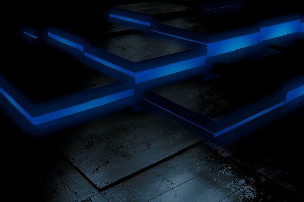 Fondo oscuro fluorescente azul