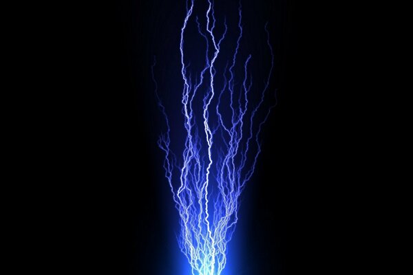Background screensaver on which there is a flash and lightning discharge