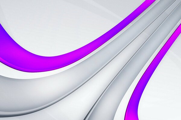 The gray and purple stripes are curved in an arc