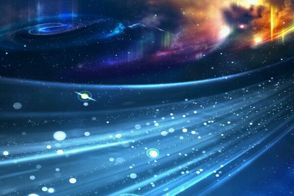 Le chemin cosmique avec les étoiles et les planètes