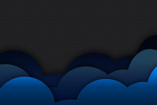 Nubes de diferentes tonos de azul sobre un fondo oscuro