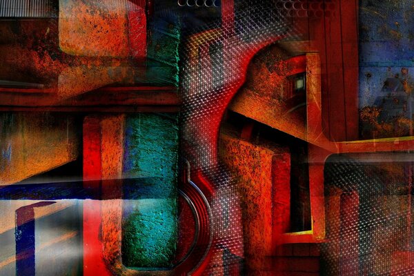 Abstraction couleur mixte forme