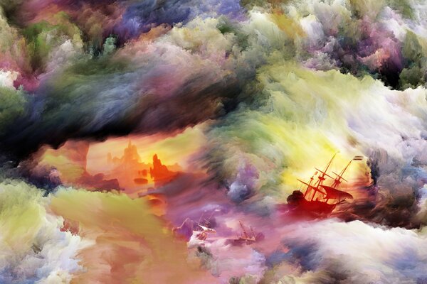 Colorful storm, raging abyss