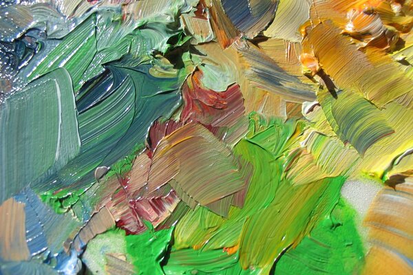 Mehrfarbige Pinselstriche mit Farben Abstraktion