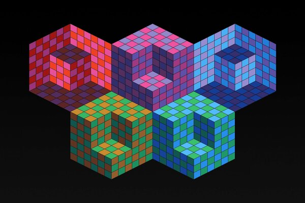 Олимпийские объемные 3d кубики