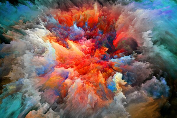 Explosión abstracta de pinturas en forma de humo