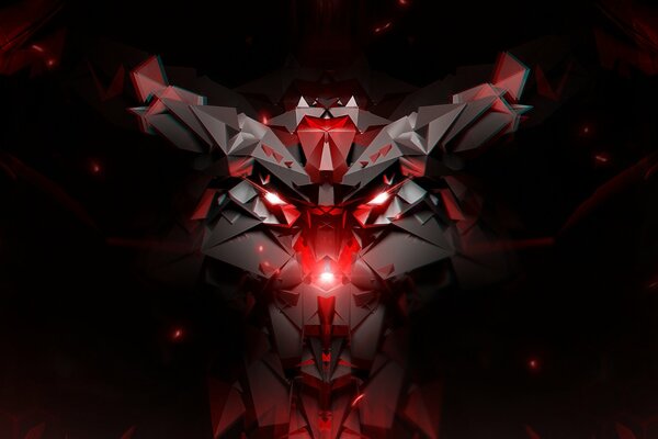 Black Red Animal abstraction