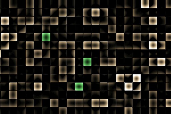 Pixilated squares of flowers