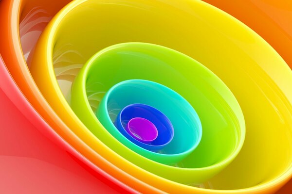 Tazón arco iris anillo vajilla