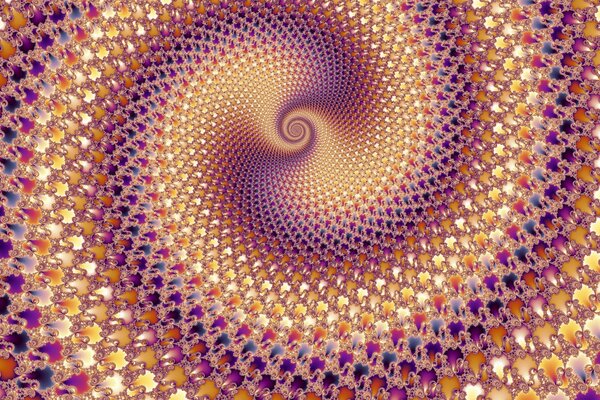 Beautiful spiral model in yellow-brown tones