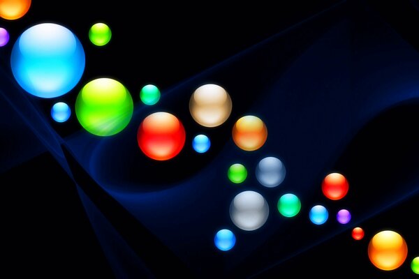 Background screensaver of multicolored balls