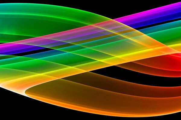 Intersection of colored lines. Spectrum