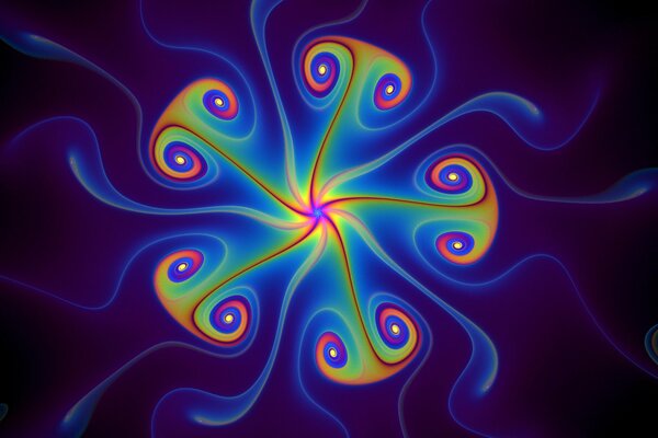 Motif multicolore en forme de fleur
