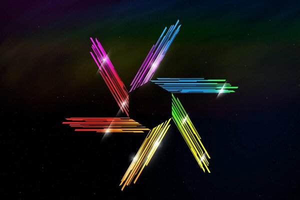 Hexagone multicolore en cristal multicolore