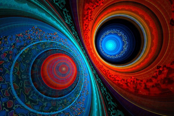 Symmetrical circular pattern in bright color