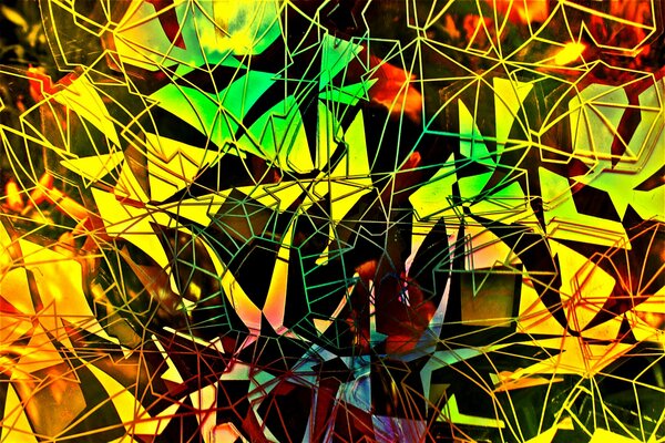 La gama de colores en la refracción de la luz en formas geométricas
