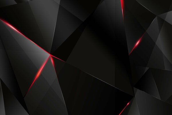 Black ribbed triangle on the background