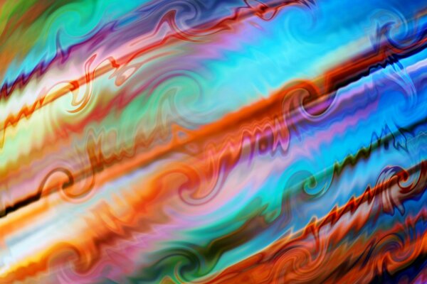 Water mixed with multicolored paints