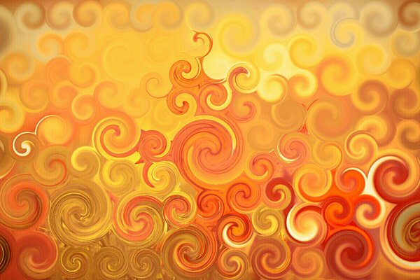 Helles gelb-orangefarbenes Bild aus Locken