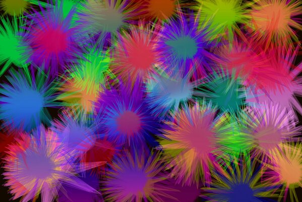 Formas abstractas de colores brillantes de fuegos artificiales, fuegos artificiales