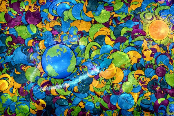 Abstraction Space planet earth