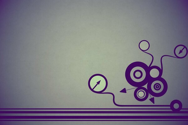 Lines, circles and arrows in the form of abstract patterns