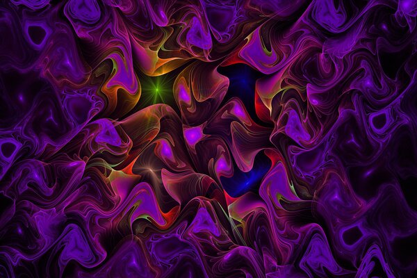 Purple streaks and a green star