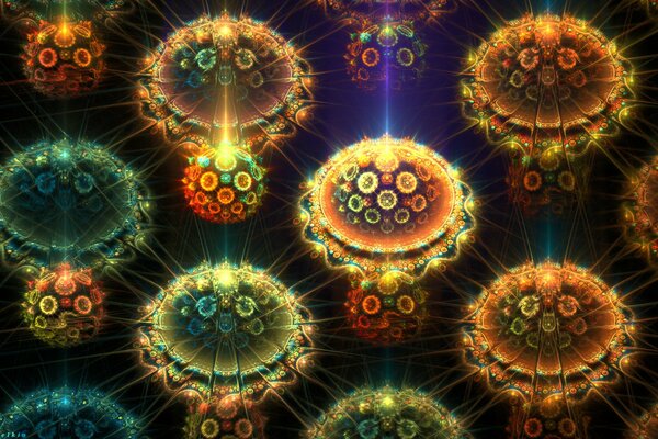 Composición artística de la circunferencia y los rayos