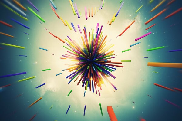 Abstract background with flying bars