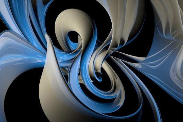 White curves of lines on a dark background